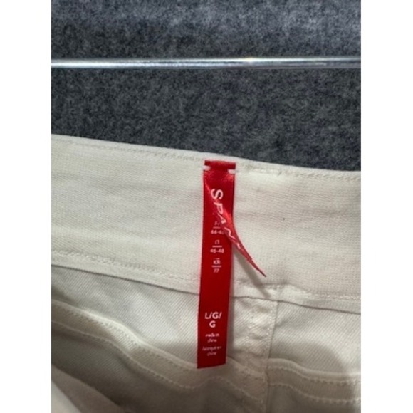 Spanx Shorts Women's Large Denim Minimalist White High Waist Pull‎ On Casual - Picture 2 of 8